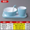  Vajilla creativa de imitación de porcelana nórdica, vajilla de melamina para hotel, juego de mesa comercial de dos colores, juego de cuatro piezas: tazón, plato, taza, palillos