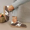 2025 Outono Novo Casual Versátil Leve Confortável Cadarço Bico Redondo Confortável Comércio Exterior Sapatos Femininos Atacado