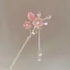 Horquilla de Perla y Flor para Mujer Nueva de Gama Alta Estilo Chino Antiguo Tocado con Borla Joyería de Pasos Oscilantes