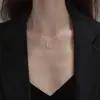 Colar Gota de Água Zircônia Diamante Solitário Prata de Lei S925 Doce Orvalho Design de Nicho Feminino Diário para o Trabalho Luxo Leve Corrente Clavicular