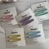 Traje de Pinzas Metálicas Dulces para Niña Pinza Ovalada para Flequillo Color Macarrón Par de Pinzas para Cabello Suelto Estilo Nuevo Accesorios para el Cabello