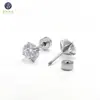 Pendientes de Acero de Titanio 316 con Forma de Disco Redondo, para Cruce de Fronteras Europeas y Americanas, con Tachuelas de Zirconia de Colores para Hélice Auricular, Tachuelas Cocleares, Joyería para el Oído, Venta Directa al por Mayor
