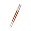 Acero Inoxidable 304 19cm Láser Semicircular Cuadrado Palillos Domésticos Antideslizantes Huecos Palillos para Niños Hotel Cantina Vajilla Palillos