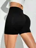 Shorts de Yoga de Cintura Alta Levanta Glúteos, Secado Rápido, Absorbente de Sudor, Sensación de Segunda Piel, Color Sólido, Transpirable, Deportes Running Fitness al por Mayor, Alta Elasticidad