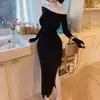 Comercio Exterior Ropa de Mujer Coreana Dongdaemun Estilo Nuevo Elegante Manga Murciélago Ajustado a la Cintura Atado Muestra la Figura Longitud Media Versátil Bolso