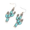 Pendientes Transfronterizos de Amazon Creativos de Cactus Tallados en Piedra de Pino Pendientes Simples Personalidad Retro Estilo Étnico Joyería