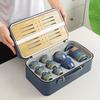 Juego de té de viaje, tetera japonesa portátil exprés, bandeja de té, juego de té para almacenamiento al aire libre, tetera, taza de té, regalo de negocios