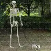 Adorno de Esqueleto de Halloween Transfronterizo Modelo Nuevo 165cm + Set de Correa para Perro Esqueleto Puede Pararse en el Patio Casa Embrujada