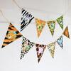 Selva Tropical Selva Tropical Mancha Estampado de Leopardo Bandera Triangular Animal Tortuga Hoja Hoja Tema de Bosque Bandera Suministros para Fiestas