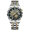 2025 Nuevo Reloj de Acero Inoxidable Transfronterizo para Hombre Reloj Calado Europeo y Americano de Negocios Simple de Cuarzo Resistente al Agua