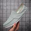 Zapatos de lona sin cordones para hombre, de moda juvenil, transpirables, informales, clásicos, combinables, suaves y cómodos, de caña baja.