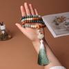 Dunhuang wentian Pulsera de raíz de bodhi de jade blanco degradado Pulsera DIY Colgante de bolsita de loto Anillo giratorio Cuentas para sostener a Buda