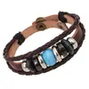 Pulsera punk de cuero con cuentas, nueva pulsera Yiwu, joyería pequeña al por mayor, pulsera de piel de vaca retro coreana
