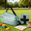 Bolsa de Compras Dobrável Verde Japonesa Viagem Ombro Portátil Espessada Bolsa de Compras de Vegetais Supermercado Bolsa Verde Bolsa de Transporte 210D