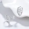 Pendientes de estrella de circón tachonados de plata 925, sensación de lujo ligero y alta gama, joyería transfronteriza, diseño de nicho, pendientes de pentagrama para mujer