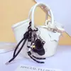 Sapatos Croc DIY Feitos à Mão Corda de Mão Fivela Pingente Miu Fofo Casal Chaveiro de Carro Bolsa Pequeno Pingente Atacado