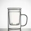 Copo Yuanqu Bumantang de Vidro Borossilicato Alto Resistente ao Calor para Uso Doméstico, Resistente a Altas Temperaturas, à Prova de Explosão, Copo de Água de Grande Capacidade com Alça, Copo de Chá