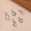 Moda Europea y Americana Retro DIY Colgante de Flor con Forma de Corazón con Diamantes, Chapado al Vacío en Oro de 18 Quilates, Collar de Joyería que No se Desvanece