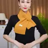 2025 Nuevo Otoño Versátil de Moda Bufanda de Lana Tejida Cuello Corto Color Sólido Calentador de Cuello Bufanda de Lana