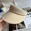 Chapéu de Sol Aberto Personalizado de Novo Estilo para Mulheres, Feito de Seda de Gelo, Adequado para Atividades ao Ar Livre, com Aba Larga, Cor Sólida Simples, Chapéu de Sol Versátil