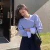 Diseño estilo francés azul para mujer, camisa nueva a rayas de corte holgado adelgazante, blusa única para primavera y otoño