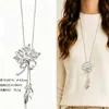 Cadena para Suéter de Collar Largo Geométrico, Accesorio de Lujo de Alta Gama, Versátil y de Moda, Colgante de Perla para Otoño e Invierno