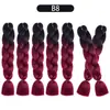 Perucas de Dreadlock de Fibra Sintética para Comércio Exterior Atacadista, Extensões de Cabelo Longo Tingidas em Degradê para Mulheres, Cabelo Trançado, Tranças Africanas Grossas
