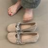 Sapatos Lindo Estilo Francês Aumentadores de Altura Interna Femininos 2025 Novo Estilo Vestido Não Cansa os Pés Sapatos de Ballet Mary Jane