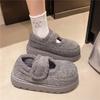 Zapatos Planos de Algodón con Cierre de Velcro de Garra de Gato Lindos Forrados de Felpa para Invierno Suela Gruesa Estilo Femenino Cálidos Punta Redonda Zapatos Tipo Gorro Casual Nuevo Estilo