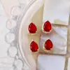 Decoraciones para Uñas de Año Nuevo con Circonitas Llenas de Diamantes, Corazones Melocotón, Corazones Huecos Rojo Brillante, Diamantes Cuadrados de Gota de Agua, Decoraciones de Uñas Esmeralda