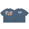 Camiseta Vintage Suelta de Manga Corta con Cuello Redondo Lavada y Desgastada Estilo Americano San Miguel 2026 para Hombres y Mujeres Moderna