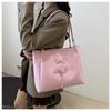 Nova Bolsa de Ombro Feminina Estilo Ballet 2024 com Laço e Alça Torcida de Grande Capacidade Bolsa Tote Fashion para Mulheres