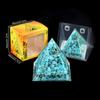 Adorno de Pirámide de Bola de Cristal Natural, Pieza de Decoración para el Hogar de Grava de Cristal Recubierta de Resina, En Caja