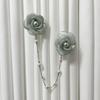 Pasador para Cortina Colgante para Cabeza de Cortina Borla de Flor Decoración Estilo Pastoral Francés Fresco Gasa Accesorios Decorativos para Cortina