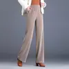 Pantalones rectos de pana de color liso y a la moda para mujer, nueva colección otoño/invierno 2026, corte holgado, cintura alta, pantalones casuales, pantalones de pierna ancha elegantes y que estilizan