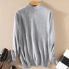 Camiseta básica de cuello semi-alto al por mayor Suéter de punto para mujer pullover multicolor casual holgado de punto manga larga ventas directas de fábrica