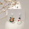 Pendientes navideños de diamantes con dibujos animados, transfronterizos europeos y americanos, pendientes asimétricos de alta gama para mujer, decoraciones navideñas