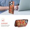 Funda de Teléfono con Carga Inalámbrica Adecuada para Iphone18Promax con Patrón de Succión Magnética Portatarjetas y Soporte Dos en Uno Funda de Cuero