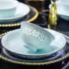 Juego Pequeño de Vajilla de Seis Tazones y Seis Platos, Tazones y Platos de Arroz de Porcelana de Alta Temperatura para el Hogar Jingdezhen, Juego en Caja de Regalo, Regalo para el Festival de Medio Otoño