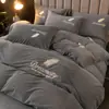 Inverno Veludo de Leite Conjunto de Quatro Peças Veludo Coral Inverno Cama Lençóis de Cama Capa de Edredom Revestido de Lã Quente Espessado Flanela Roupa de Cama