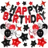 Conjunto de Balões Temáticos de Aniversário Transfronteiriço Decoração de Festa Balões de Folha de Alumínio com Letras Balões com Lantejoulas de Estrela Suprimentos de Decoração de Aniversário