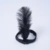 Faixa de cabelo de lantejoulas Acessórios de cabelo de pena de avestruz europeus e americanos Faixa de cabelo COS Acessórios de cocar de pena indiana