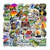 50 Stickers de Grafiti de Pesca de Dibujos Animados para Decorar Guitarra, Cuaderno, Equipaje, DIY, Lote Impermeable Transfronterizo