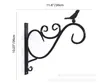 Suporte de planta de parede jardim varanda decoração externa pássaro retrô ferro forjado flor parede rolamento suporte Gancho
