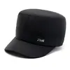 Gorra de Invierno para Hombre Estilo Papá Protección contra el Frío Protección para los Oídos Gorra de Copa Plana para Hombres de Mediana Edad y Mayores Abuelo Hombre Mayor Gorra Gruesa de Algodón Cálida con Terciopelo