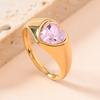 Anillo de amor de acero inoxidable de moda transfronterizo Anillo de zirconita con forma de corazón de personalidad Joker Joyería de acero de titanio venta al por mayor