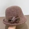 Sombrero de Pescador de Felpa de Pelo de Conejo para Mujer, Estilo Coreano Versátil de Alta Gama para Otoño e Invierno, Sombrero de Cubo para Circunferencia de Cabeza Grande, Sombrero de Cubo de Invierno