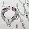 Cadena de accesorio de tres vías borla que conserva el color mariposa materiales hechos a mano con cuentas pulsera pulsera accesorios de joyería Jinhua Wulei Guang