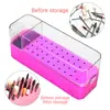 Nueva Caja de Almacenamiento para Brocas de Uñas con 40 Agujeros, Tapa Transparente, Caja de Exhibición Insertable para Cabezales de Lijado
