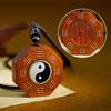 Madera de azufaifo incrustada con plata, Colgante giratorio de Tai Chi, Ébano incrustado con los Ocho Trigramas del I Ching, Joyería Taoísta, Adorno colgante